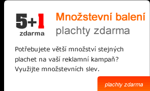 Reklamní plachty zdarma v množstevním balení